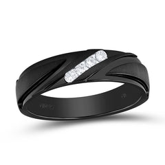 10k Gold 1/6 CTW-Natural Diamond Mens Machine Set Band