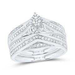 10k Gold 5/8 CTW-Natural Diamond Fashion Pear Trio Set