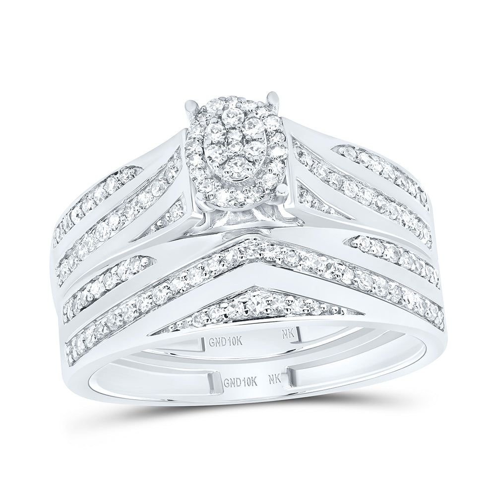 10k Gold 5/8 CTW-Natural Diamond Fashion Oval Trio Set