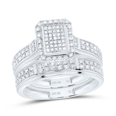 10k Gold 5/8 CTW-Natural Diamond Fashion Emerald Trio Set