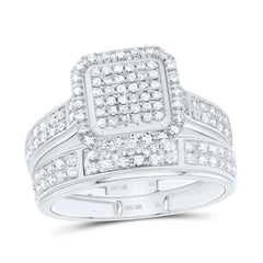 10k Gold 5/8 CTW-Natural Diamond Fashion Cushion Trio Set