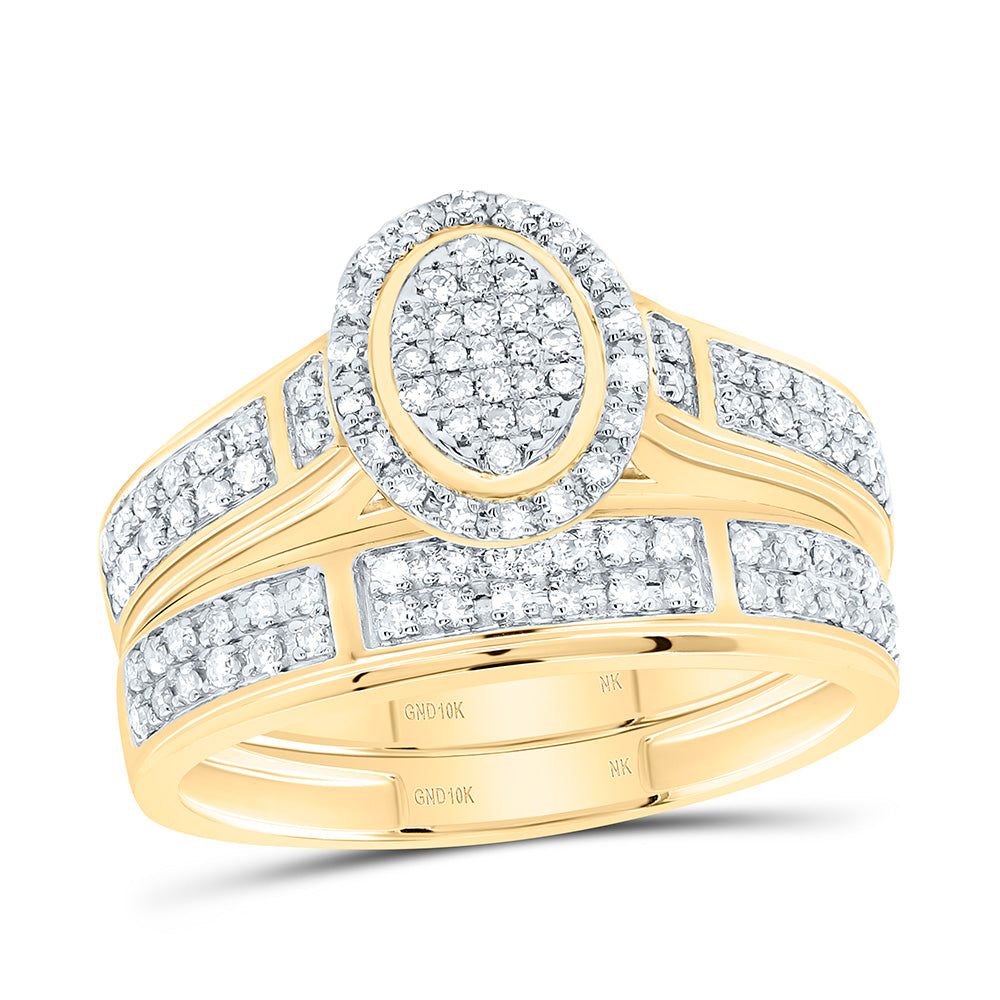 10k Gold 1/2 CTW-Natural Diamond Fashion Oval Trio Set