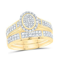 10k Gold 1/2 CTW-Natural Diamond Fashion Oval Trio Set