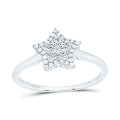 Sterling Silver 1/10 CTW-Natural Diamond Gift Star Ring