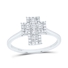 Sterling Silver 1/6 CTW-Natural Diamond Gift Cross Ring