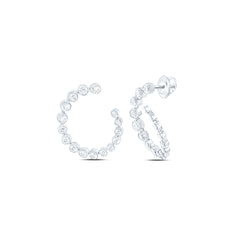 14k Gold 3/4 CTW-Natural Diamond Fashion Hoops Earring