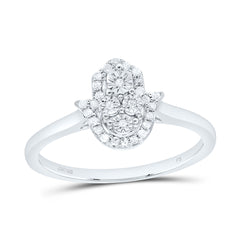 Sterling Silver 1/10 CTW-Natural Diamond Gift Hamsa Ring