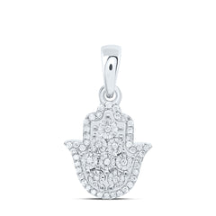 Sterling Silver 1/5 CTW-Natural Diamond Gift Hamsa Pendant