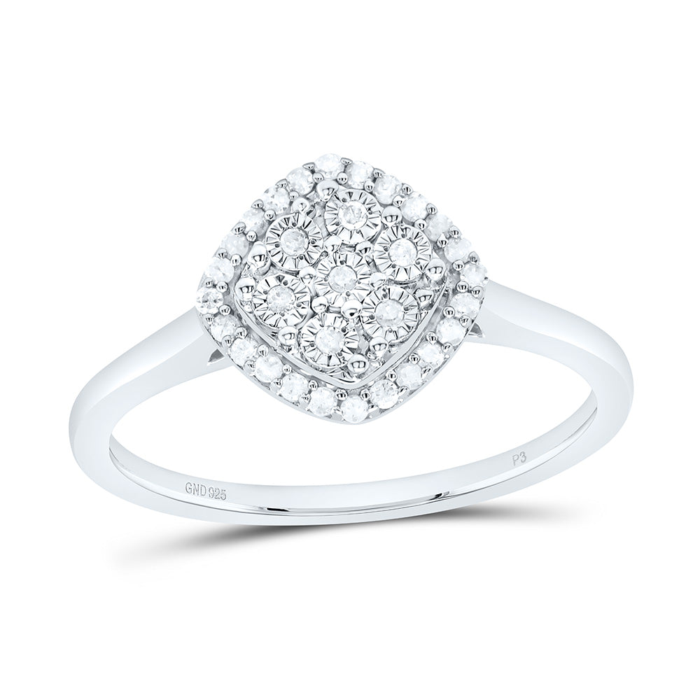 Sterling Silver 1/8 CTW-Natural Diamond Gift Fanuk Curved Ring