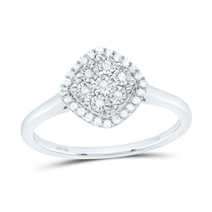 Sterling Silver 1/8 CTW-Natural Diamond Gift Fanuk Curved Ring
