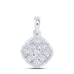 Sterling Silver 1/5 CTW-Natural Diamond Gift Curved Fanuk Pendant