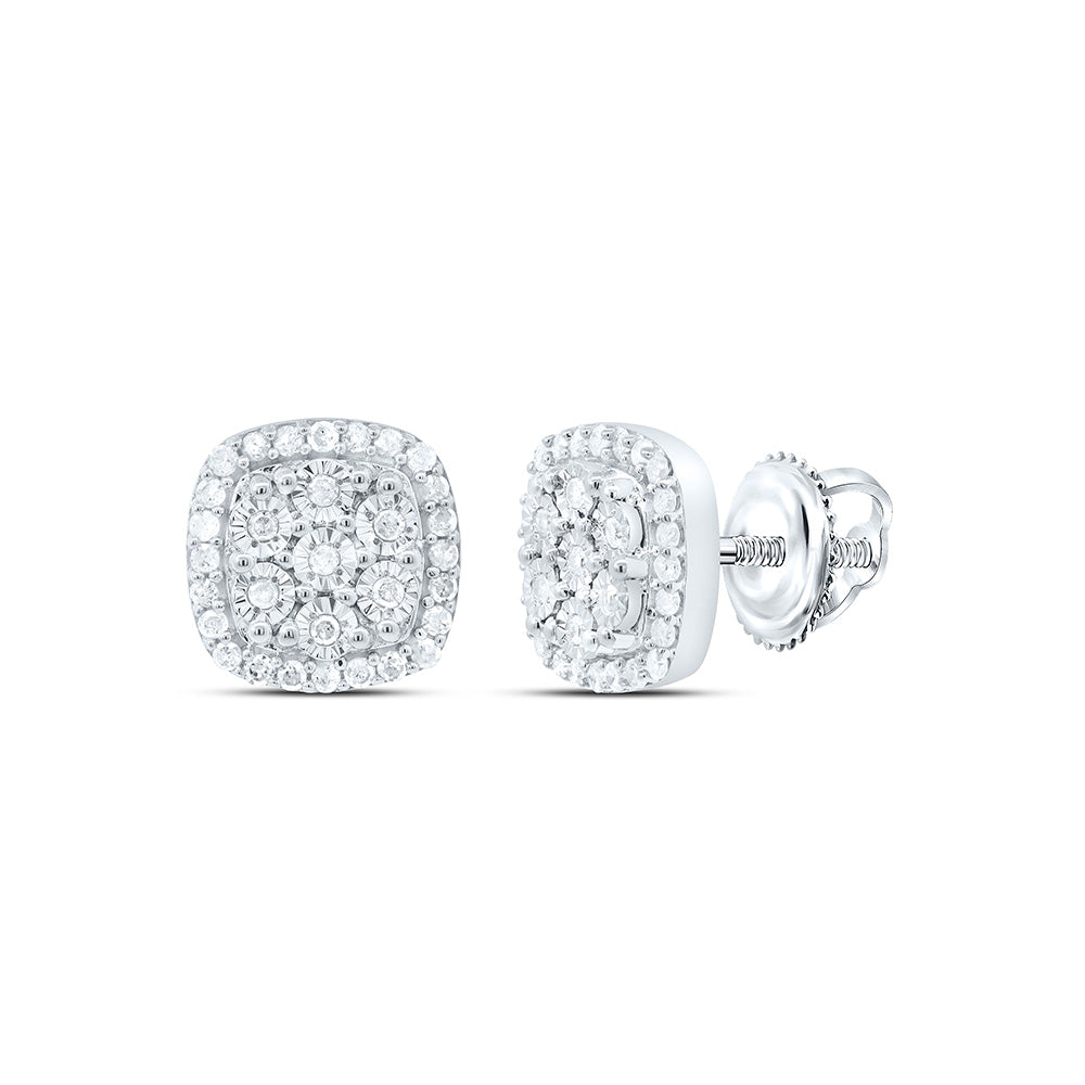 Sterling Silver 1/4 CTW-Natural Diamond Gift Curved Fanuk Earring