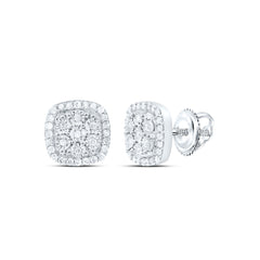 Sterling Silver 1/4 CTW-Natural Diamond Gift Curved Fanuk Earring