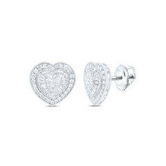 10k Gold 5/8 CTW-Natural Diamond Fashion Heart Earring