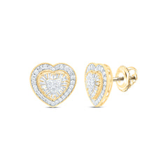 14k Gold 5/8 CTW-Natural Diamond Fashion Heart Earring