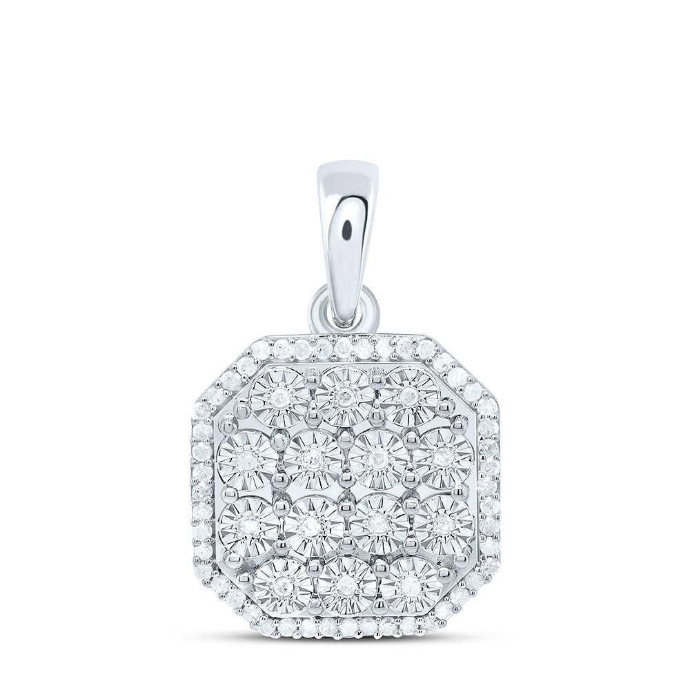 Sterling Silver 1/4 CTW-Natural Diamond Gift Ascher Fanuk Pendant
