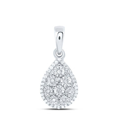 Sterling Silver 1/6 CTW-Natural Diamond Gift Fanuk Pear Pendant