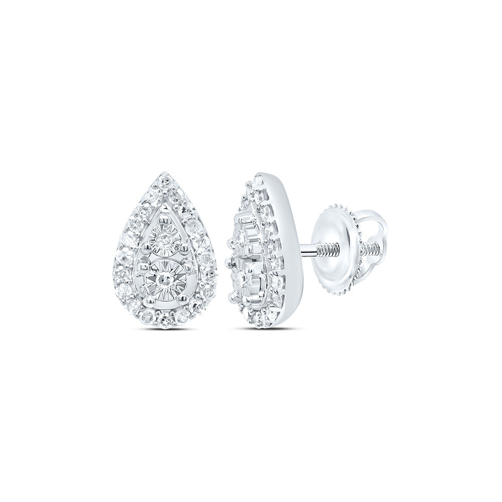 Sterling Silver 1/5 CTW-Natural Diamond Gift Fanuk Pear Earring