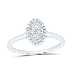 Sterling Silver 1/10 CTW-Natural Diamond Gift Fanuk Oval Ring