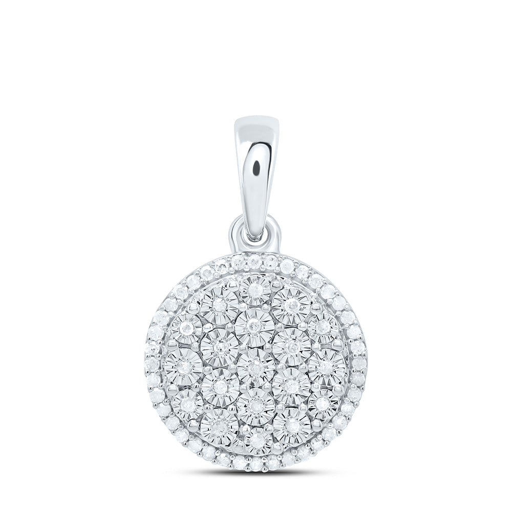 Sterling Silver 1/4 CTW-Natural Diamond Gift Fanuk Round Pendant