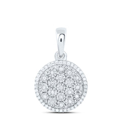 Sterling Silver 1/4 CTW-Natural Diamond Gift Fanuk Round Pendant