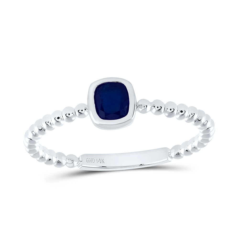 14k Gold 4.2X.8MM-Cu-Bs Natural Gemstone Cushion Ladies Ring