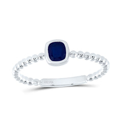 14k Gold 4.2X.8MM-Cu-Bs Natural Gemstone Cushion Ladies Ring