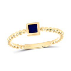 14k Gold 3.1MM-Pr-Bs Natural Gemstone Princess Ladies Ring