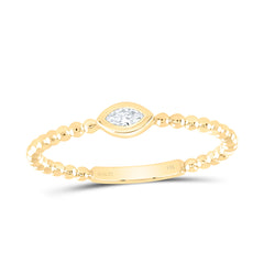 14k Gold 1/20 CTW-Natural Diamond Mq-I1 Fashion Marquise Ladies Ring