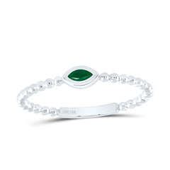 14k Gold 4X2.1MM-Mq-Em Natural Gemstone Marquise Ladies Ring