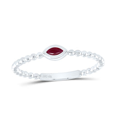 14k Gold 4X2.1MM-Mq-Ru Natural Gemstone Marquise Ladies Ring