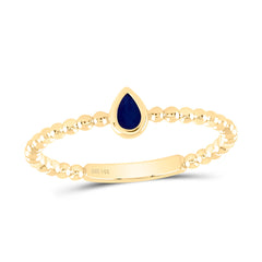 14k Gold 4X3MM-Ps-Bs Natural Gemstone Pear Ladies Ring