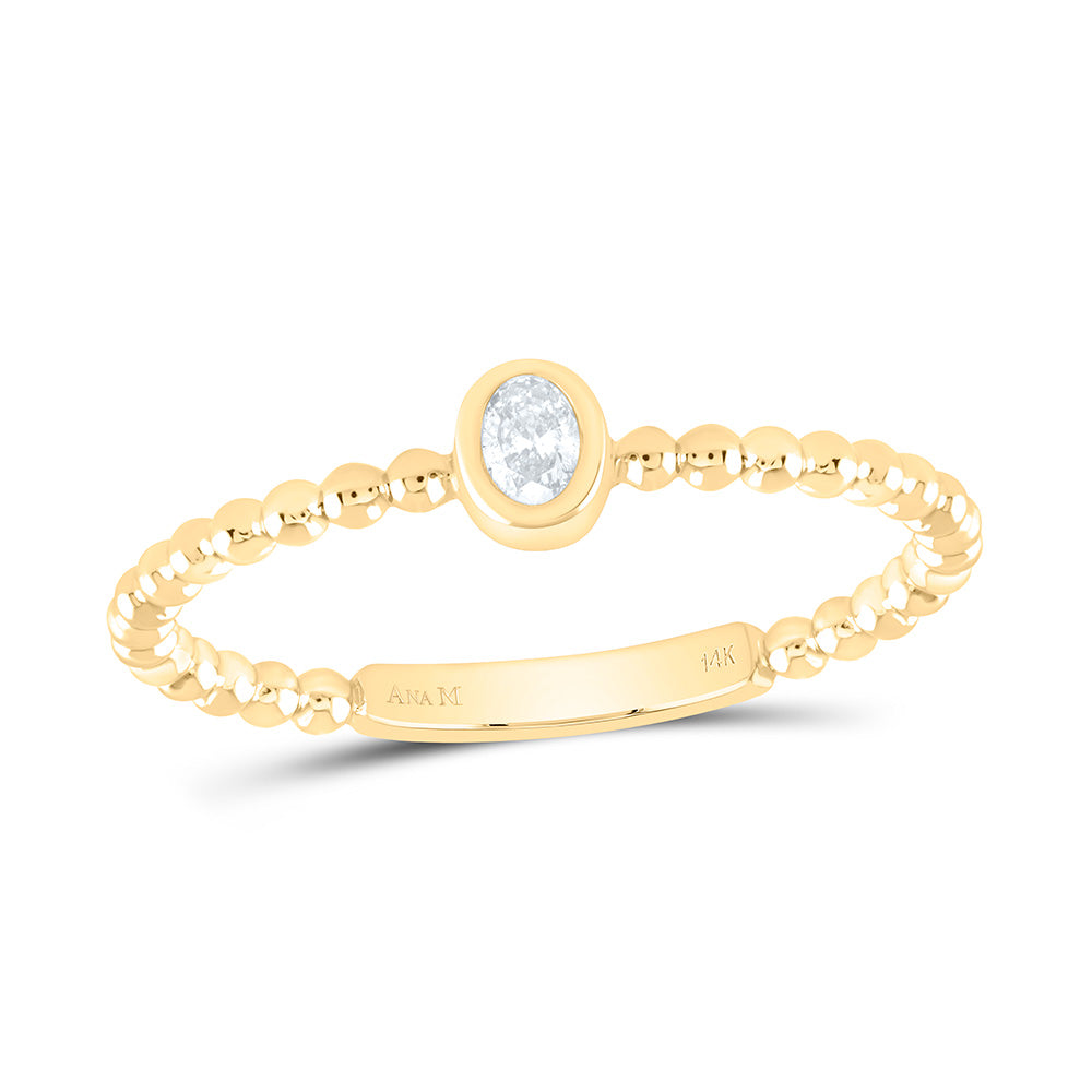 14k Gold 1/12 CTW-Natural Diamond Ov-I1 Fashion Oval Ladies Ring