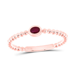 14k Gold 4X3MM-Ov-Ru Natural Gemstone Oval Ladies Ring