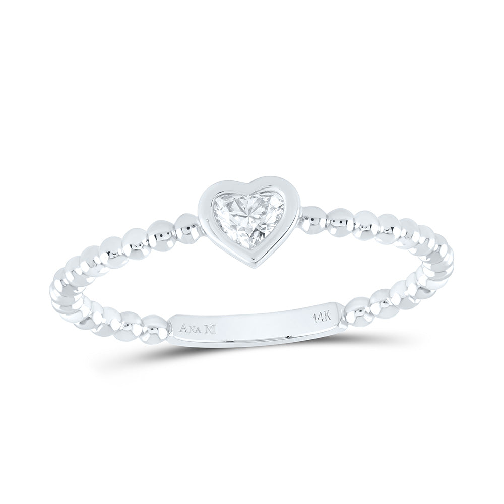 14k Gold 1/5 CTW-Natural Diamond Hs-I1 Fashion Heart Ladies Band
