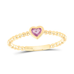 14k Gold 3.4X.4MM-Hs-Pi Sapp Natural Gemstone Heart Ladies Ring
