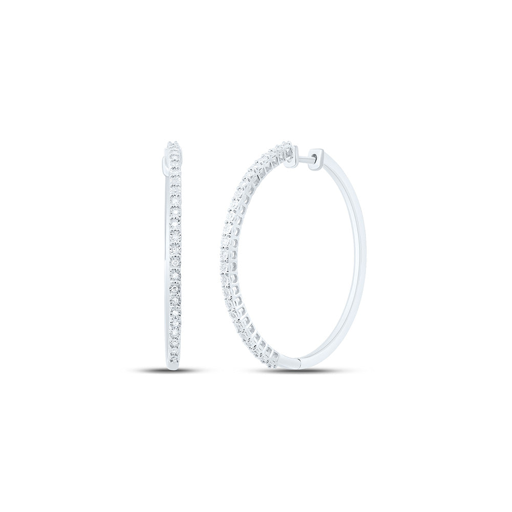Sterling Silver 1/5 CTW-Natural Diamond Gift Hoop Earring