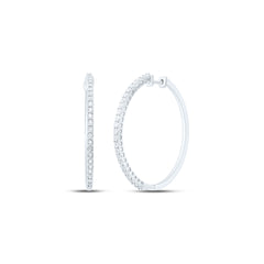 Sterling Silver 1/5 CTW-Natural Diamond Gift Hoop Earring