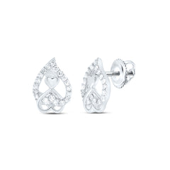 10k Gold 1/6 CTW-Natural Diamond Fashion Heart Earring