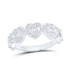 10k Gold 5/8 CTW-Natural Diamond Fashion Heart Ladies Band