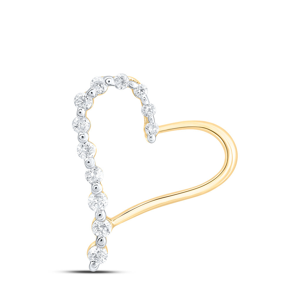 10k Gold 1/6 CTW-Natural Diamond Fashion Heart Pendant