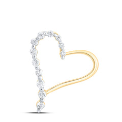 10k Gold 1/6 CTW-Natural Diamond Fashion Heart Pendant