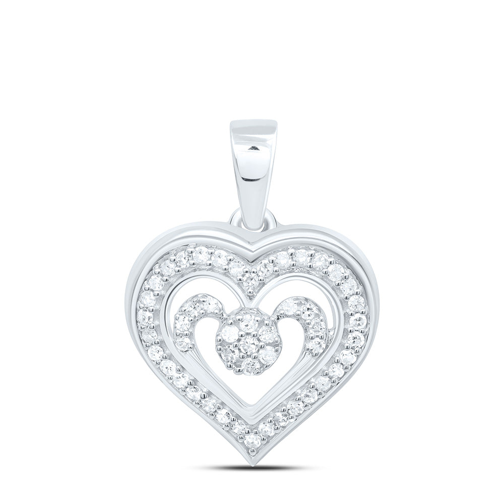 Sterling Silver 1/5 CTW-Natural Diamond Gift Heart Pendant
