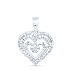 Sterling Silver 1/5 CTW-Natural Diamond Gift Heart Pendant