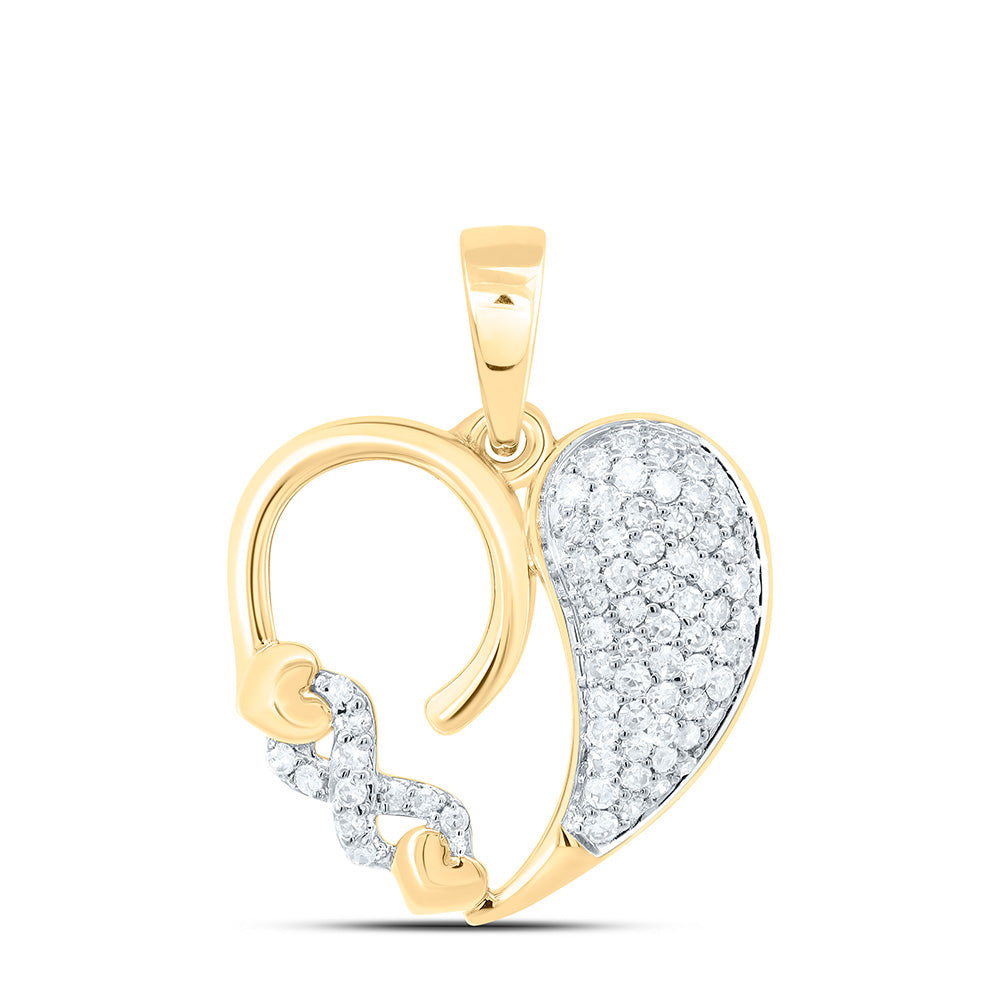 10k Gold 1/4 CTW-Natural Diamond Gift Heart Pendant