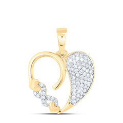 10k Gold 1/4 CTW-Natural Diamond Gift Heart Pendant