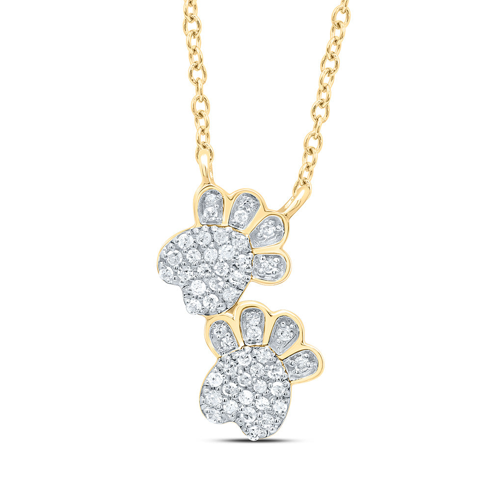10k Gold 1/6 CTW-Natural Diamond Gift Necklace (18 Inch )
