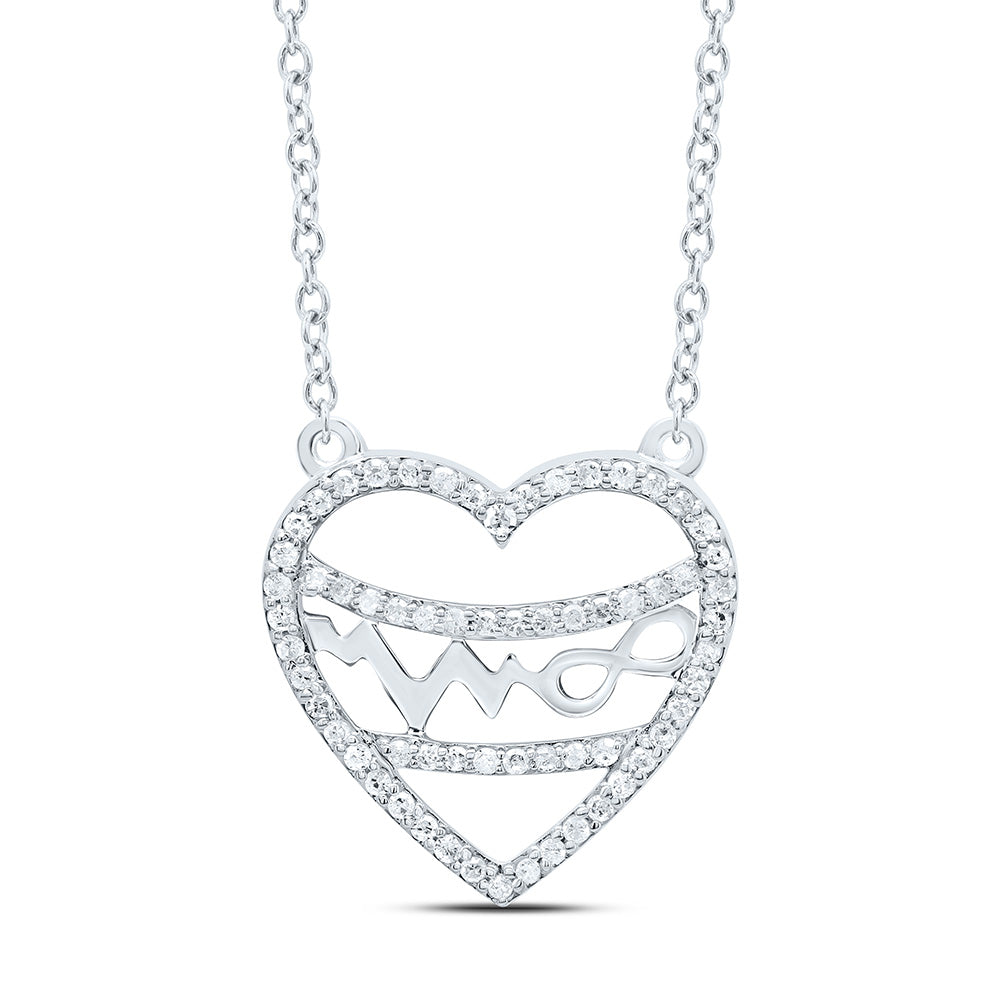 10k Gold 1/5 CTW-Natural Diamond Gift Heart Necklace (18 Inch )