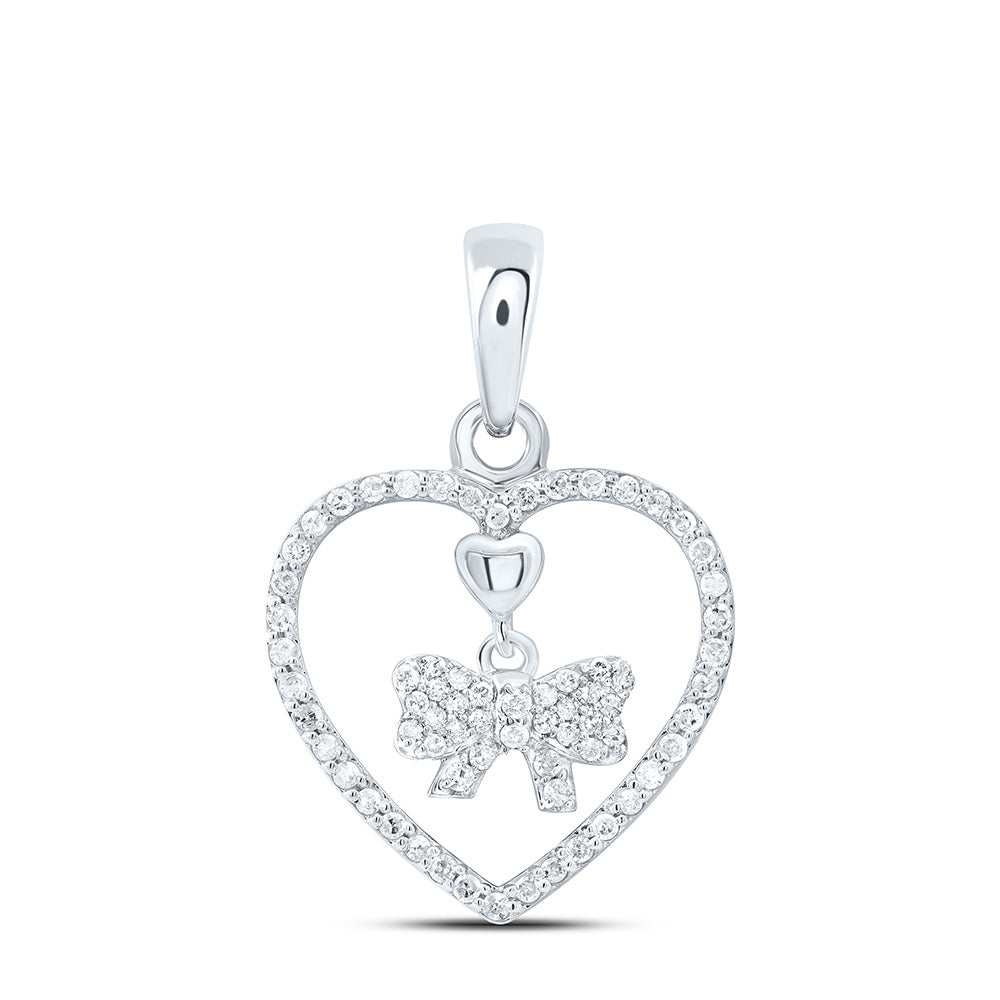 10k Gold 1/5 CTW-Natural Diamond Gift Heart Pendant