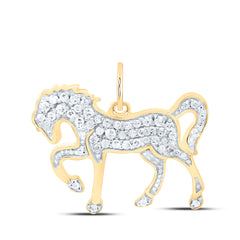 10k Gold 1/4 CTW- Natural Diamond Gift Horse Pendant
